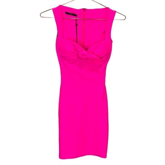 NEW Alex Perry Orin Knot Front Corset Sleeveless Bodycon Mini Dress Pink Size 4 - Picture 6 of 13